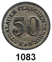 Notmünzen; Marken und Zeichen,0 Stralau (Brandenburg)Stralauer Flaschen-Fabrik E. & N.  50 Pfennig o.J.  Zink, vernickelt.  Menzel 24233.?.