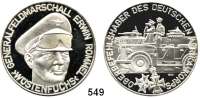 M E D A I L L E N,Weltkrieg Silbermedaille o.J. (1000).  Auf den Oberbefehlshaber des Deutschen Afrika-Korps Generalfeldmarschall Erwin Rommel 