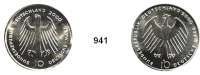 B U N D E S R E P U B L I K,Verprägungen und Kuriositäten 10 Mark 2000 A.  Zwitterprägung der Wertseiten.  EXPO Hannover und Karl der Große. Jaeger 474/475.  Kupfer-Nickel Schrötling.  Rand geriffelt.  32,9 mm.  11,43 Gramm.