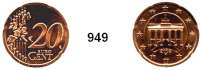 B U N D E S R E P U B L I K,Verprägungen und Kuriositäten 20 Cent 2003 A.  Jaeger 486.  Prägung auf artfremdem Schrötling.  Kupfer-Schrötling.  Magnetisch.  22,15 mm Ø  3,92 Gramm.