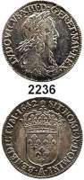 AUSLÄNDISCHE MÜNZEN,Frankreich Ludwig XIII. 1610 - 16431/4 Ecu 1642 A, Paris. 6,62 g. Duplessy 1347.