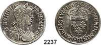AUSLÄNDISCHE MÜNZEN,Frankreich Ludwig XIV. 1643 - 17151/2 Ecu 1649 H, La Rochelle.  13,5 g.   Duplessy 1470.  KM 164.9