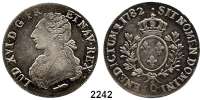 AUSLÄNDISCHE MÜNZEN,Frankreich Ludwig XVI. 1774 - 1793Ecu aux rameaux d´olivier 1782 Q, Narbonne. 28,87 g. Duplessy 1708. KM 564.13.