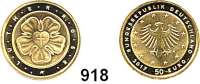 B U N D E S R E P U B L I K, 50 EURO 2017 A.  Reformationsjubiläum - Lutherrose.  GOLD  Im Originaletui.