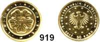 B U N D E S R E P U B L I K, 50 EURO 2017 D.  Reformationsjubiläum - Lutherrose.  GOLD  Im Originaletui.