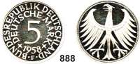 B U N D E S R E P U B L I K, 5 Mark 1958 F.  Auflage 100 Exemplare.