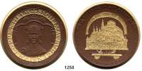 MEDAILLEN AUS PORZELLAN,Staatliche Porzellan-Manufaktur MEISSEN Oppenheim1925 braun, Rand, Stadtansicht, Bandschleife, Schiff, Bodenlinie mit den beiden Strahlenbündeln und Schriftband der Vs. gold.  700 Jahre Stadt.  Nicht im Scheuch gelistet.