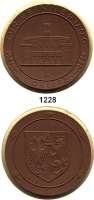 MEDAILLEN AUS PORZELLAN,Staatliche Porzellan-Manufaktur MEISSEN Görlitzo.J.(1942) braun mit Goldrand.  Erinnerungsmedaille an das Kriegsgefangenenlager.