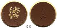 MEDAILLEN AUS PORZELLAN,Staatliche Porzellan-Manufaktur MEISSEN Düsseldorf1929 braun, Rand und Löwe mit Anker gold..  Institute of Metals.