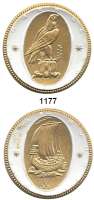 PORZELLAN SPENDEN - MEDAILLEN,Staatliche Porzellan-Manufaktur MEISSEN Berlino.J.(1923) braun und weiß (3x mit Golddekor). Deutscher Wiking Bund. Scheuch 676.a, b, n, o, w. LOT 5 Stück.