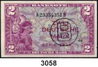 P A P I E R G E L D,BUNDESREPUBLIK DEUTSCHLAND 2 Deutsche Mark 1948.  A....B.  Mit B-Stempel.  Ros. WBZ-15 a.