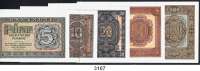 P A P I E R G E L D,D D R 5 bis 100 Deutsche Mark 1955.  Ros. DDR 11 bis 15.  SATZ 5 Scheine