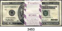 P A P I E R G E L D,AUSLÄNDISCHES  PAPIERGELD U.S.A.20 Dollars 1996.  Ersatznote mit *.  Serie AA.  Originalbündel zu 100 Stück ($ 2.000).  Pick 501.