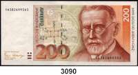 P A P I E R G E L D,BUNDESREPUBLIK DEUTSCHLAND 200 Deutsche Mark 2.1.1989.  YA...D.  Austauschnote.  Ros. BRD-39 b.
