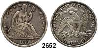 AUSLÄNDISCHE MÜNZEN,U S A Half Dollar 1873. Schön 74. KM 99.