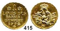 Deutsche Münzen und Medaillen,Waagen und Gewichte Preußen, KönigreichPassiergewicht 1772 (Messing) : 1 Louis d'or. 23,2 mm. 6,58 g. Tewes 24. Olding 497.