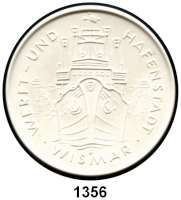 MEDAILLEN AUS PORZELLAN,Moderne Medaillen - Staatliche Porzellanmanufaktur MEISSEN WismarWeiße Medaille 1963 (101 mm).  100 Jahre Heimatmuseum Wismar.  W. 4459.