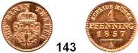 Deutsche Münzen und Medaillen,Preußen, Königreich Friedrich Wilhelm IV. 1840 - 18611 Pfennig 1857 A.  AKS 92.  Jg. 50.
