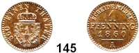 Deutsche Münzen und Medaillen,Preußen, Königreich Friedrich Wilhelm IV. 1840 - 18611 Pfennig 1860 A.  AKS 92.  Jg. 50.