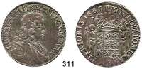 Deutsche Münzen und Medaillen,Pommern Karl XI. von Schweden 1660 - 16972/3 Taler 1681 BA, Stettin.  18,61 g.  Dav. 764.  Ahlström 92.