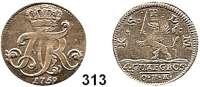 Deutsche Münzen und Medaillen,Pommern Adolf Friedrich von Schweden 1751 - 17714 Gute Groschen 1759 O.H.K., Stralsund.  3,7 g.  Schön 16.  Ahlström 250 a.