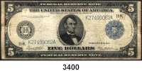 P A P I E R G E L D,AUSLÄNDISCHES  PAPIERGELD U.S.A.5 Dollars 1914.  