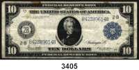 P A P I E R G E L D,AUSLÄNDISCHES  PAPIERGELD U.S.A.10 Dollars 1914.  