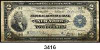 P A P I E R G E L D,AUSLÄNDISCHES  PAPIERGELD U.S.A.2 Dollars 18.5.1914. 
