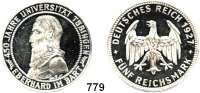 R E I C H S M Ü N Z E N,Weimarer Republik 5 Reichsmark 1927 F.      Tübingen.