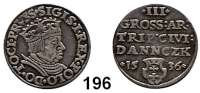 Deutsche Münzen und Medaillen,Danzig, Stadt Sigismund I. 1506 - 15483 Groschen 1536.  2,44 g.  Dutkowski/Suchanek 70 b (PRVSS).