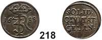 Deutsche Münzen und Medaillen,Danzig, Stadt Johann III. Sobieski 1674 - 1698Schilling 1688.  0,70 g.  Dutkowski/Suchanek 370.