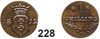 Deutsche Münzen und Medaillen,Danzig, Stadt Freie Stadt 1807 - 1815I Schilling 1812 M, Danzig.  Dutkowski/Suchanek 442 II.  AKS 2.  Jaeger 152.  Olding D 5.