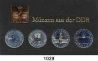 Deutsche Demokratische Republik   PP-Patina !!!!!,Thematische Sätze 750 Jahre Berlin  5 Mark 1987  Brandenburger Tor, Alexanderplatz, Rotes Rathaus und Nikolaiviertel.  Im Münzrahmen mit Plakette Berlin 1987.  Jaeger S. 842.