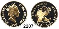 AUSLÄNDISCHE MÜNZEN,Cook Islands 50 Dollars 1992. (4,53 g. fein). Panda. Schön 231. KM 133. Fb. 37 b. GOLD