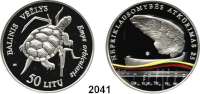 AUSLÄNDISCHE MÜNZEN,E U R O - P R Ä G U N G E N Litauen50 Litu 2012 und 20 Euro 2015(3). Europäische Sumpfschildkröte, 25 Jahre Unabhängigkeit(2) und 250. Geburtstag des Komponisten Mykolas Kleopas Oginskis. LOT 4 Stück. Jeweils im Originaletui mit Zertifikat.