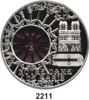 AUSLÄNDISCHE MÜNZEN,Cook Islands 10 Dollars mit Glasinlay 2011. Windows of Heaven - Kathedrale Notre-Dame de Paris. Schön 1714. KM 1643.
