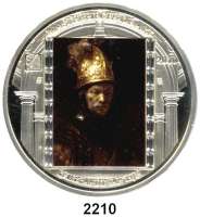 AUSLÄNDISCHE MÜNZEN,Cook Islands 20 Dollars mit aufgeklebten Kristallen 2010. Meisterwerke der Kunst -