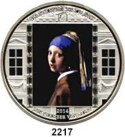 AUSLÄNDISCHE MÜNZEN,Cook Islands 20 Dollars mit aufgeklebten Kristallen 2014. Meisterwerke der Kunst -