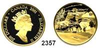 AUSLÄNDISCHE MÜNZEN,Kanada Elisabeth II. 1952 -200 Dollars 2001. (15,69 g fein). Gemälde