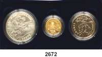 AUSLÄNDISCHE MÜNZEN,U S A 1/2 Dollar, 1 Dollar und 5 Dollars 1993 (7,52 g fein). 50. Jahrestag des Zweiten Weltkrieges. SATZ 3 Stück. Schön 244 bis 246. KM 243 bis 245. Fb. 205. Im Originaletui mit Zertifikat. GOLD
