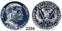 AUSLÄNDISCHE MÜNZEN,Frankreich 5. Republik seit 1958100 Francs 1984. Marie Curie. Silber, Piedfort - Prägung. Schön 248. KM 955. Im Originaletui mit Zertifikat.