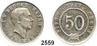 AUSLÄNDISCHE MÜNZEN,Sarawak 50 Cents 1927 H. Schön 14. KM 19.
