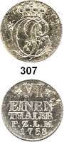 Deutsche Münzen und Medaillen,Pfalz - Zweibrücken Christian IV. 1735 - 17751/6 Taler 1758  4,88 g.  Schön 14.