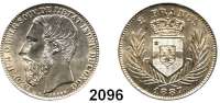 AUSLÄNDISCHE MÜNZEN,Belgisch - Kongo Leopold II. 1885 - 19092 Francs 1887. Schön 7. KM 7.