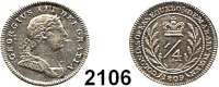 AUSLÄNDISCHE MÜNZEN,Britisch - Guiana Georg III. 1760 - 1820Essequibo & Demerary, 1/4 Gulden 1809. KM 4.