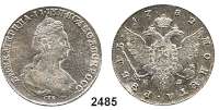 AUSLÄNDISCHE MÜNZEN,Russland Katharina II. 1762 - 1796Rubel 1782, St. Petersburg. 23,64 g. Bitkin 233. Dav. 1685. Craig 67 b.