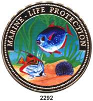 AUSLÄNDISCHE MÜNZEN,Ghana 500 Sika 1997 (Farbmünze/ 5 Unzen Silber 925/1000). Zwei Korallenfische.