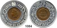 Notmünzen; Marken und Zeichen,0 U.S.A.Albert Heinl, Lexington, KY.,  Glückspfennig o.J..  