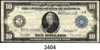 P A P I E R G E L D,AUSLÄNDISCHES  PAPIERGELD U.S.A.10 Dollars 1914.  