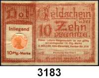 P A P I E R G E L D   -   N O T G E L D,Rheinland/Rheinprovinz KölnH. Müller. Köln-Ehrenfeld.  10 Pfennig o.D.  Labora-Briefmarkengeld.  Tieste 3565.035.01.
